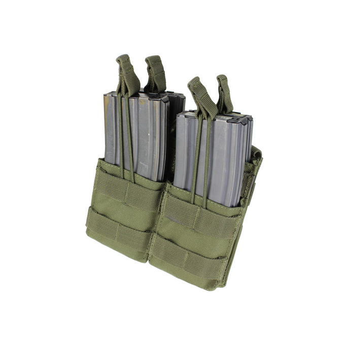 Sumka MOLLE dvojitá na zásobníky 4xM4 otevř. zelená