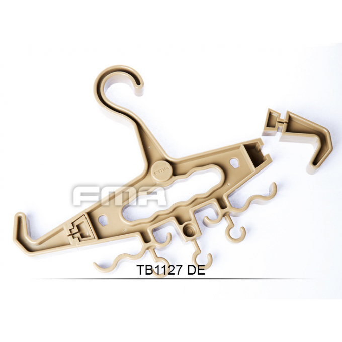 Multifunkční ramínko na výstroj a oblečení - pískové