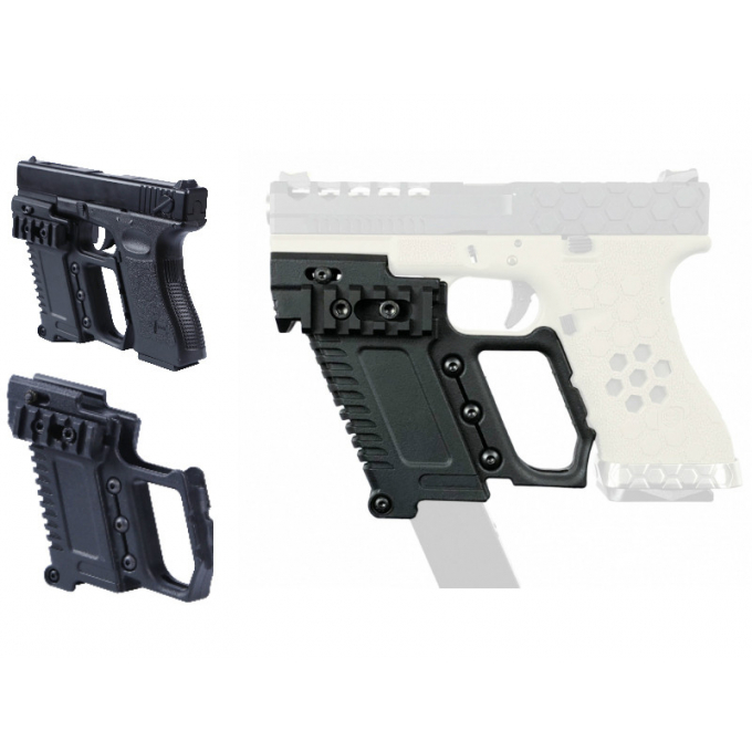 Taktický KIT GB-37 s RIS pro náhradní zásobník pro Glock 17/18/19 - černý
