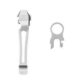 Quick-Release Pocket Clip and Lanyard Ring - SILVER