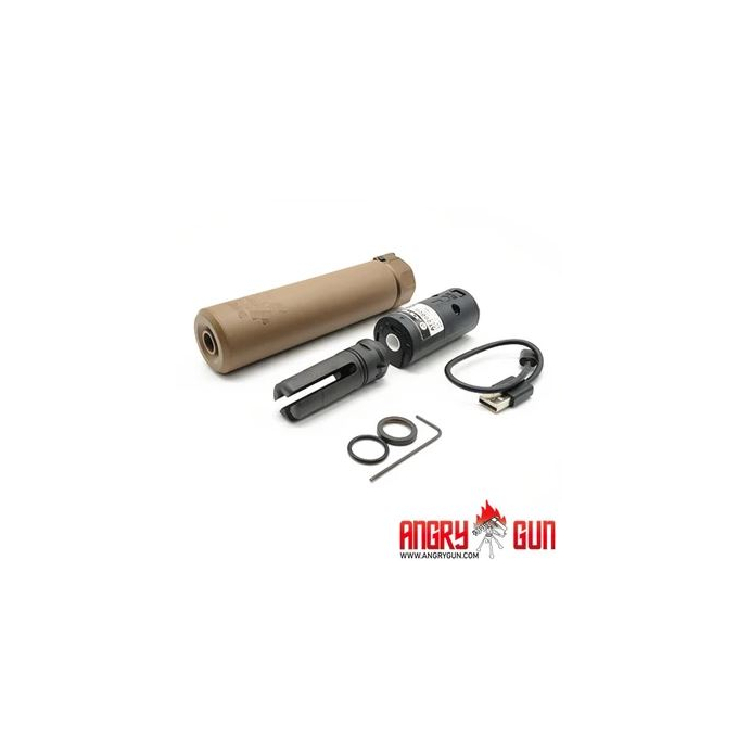 Nasvětlovací tlumič QD SOCOM556 (-14mm levotočivý), FDE (FULL MARKING)