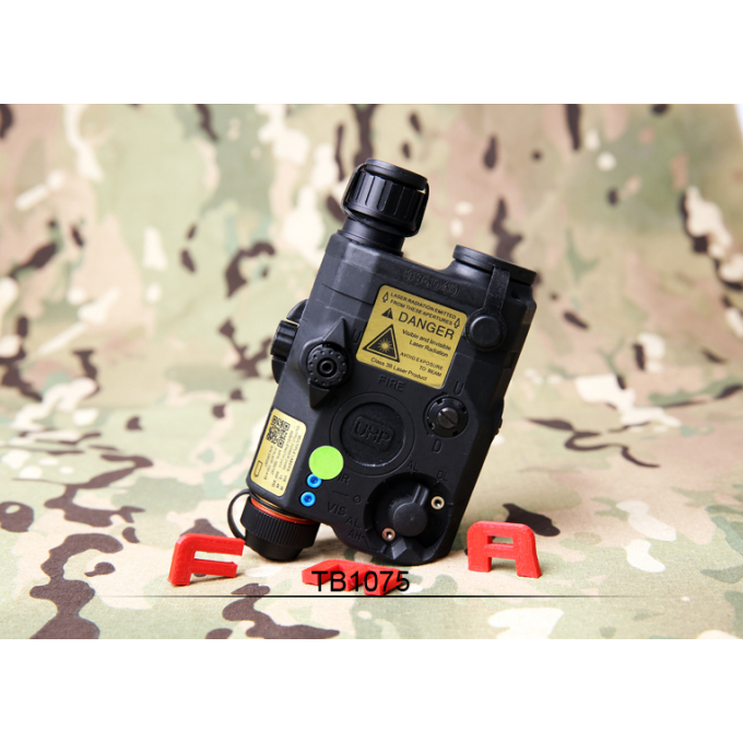 AN/PEQ15 LA5-C - bílá LED svítilna + zelený laser s IR krytkami + IR přísvit, černý