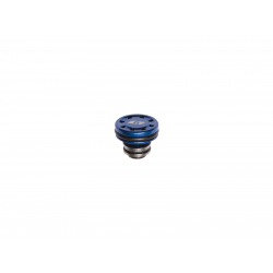 Piston head, CNC aluminium, ventilation,hexachrome blue