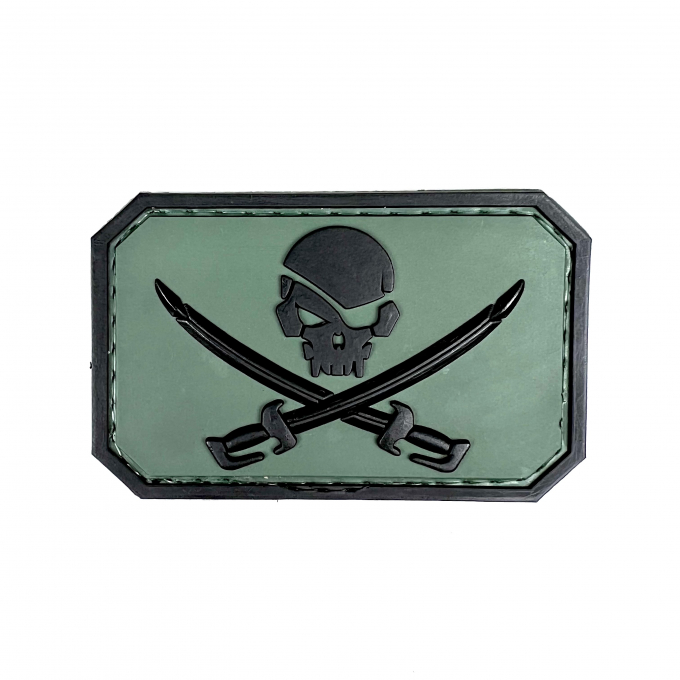 Patch PVC 3D SEAL TEAM, black/green