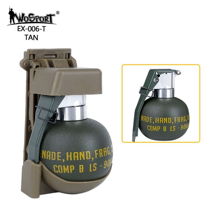 Wosport Dummy granát M67 (imitace) + molle držák - TAN