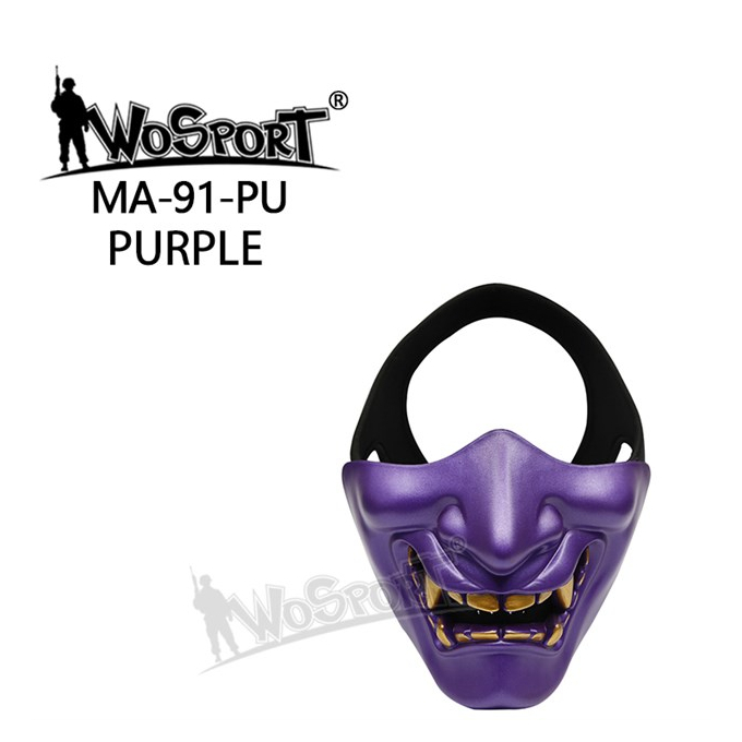 WoSporT devil/Samurai mask - Blue