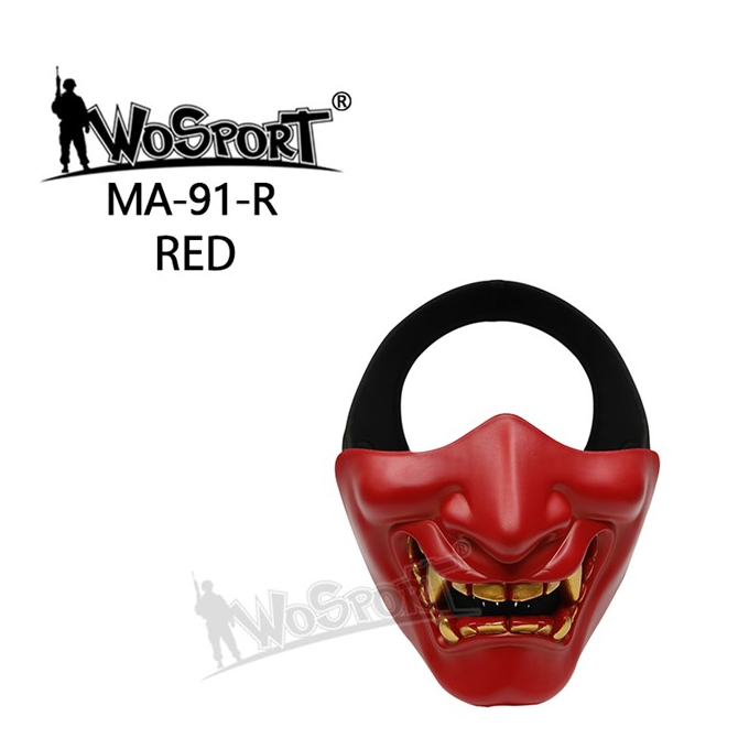 WoSporT devil/Samurai mask - Blue