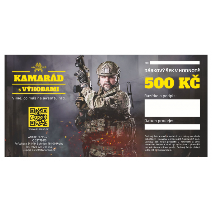 Dárkový šek/poukaz/voucher v hodnotě 500,-Kč