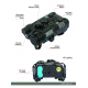FMA LAB PEQ-NGAL LED White light with IR Lenses + Red and IR laser - BK