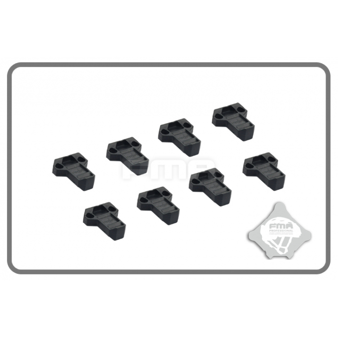 Zvětšená táhla gumiček sumek - 8kusů - černá