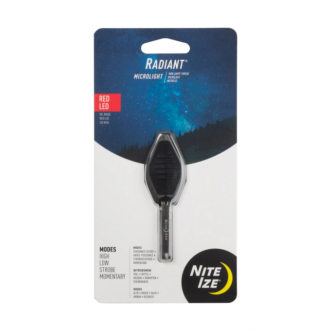 Mikro svítilna Nite Ize Radiant černá/červená LED