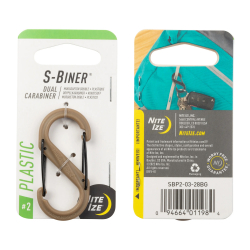 S-BINER® PLASTIC DUAL CARABINER, coyote - size 2 S-BINER® PLASTIC DUAL CARABINER, coyote - size 2