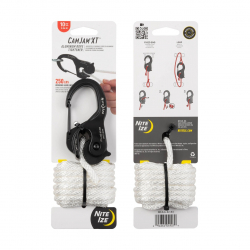 CamJam XT Aluminium Cord Tightener Upínací hliníková karabina + 3m lano, černá - velká