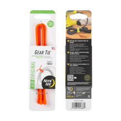 GEAR TIE® REUSABLE RUBBER TWIST TIE™ (2pcs), Orange - length 12"