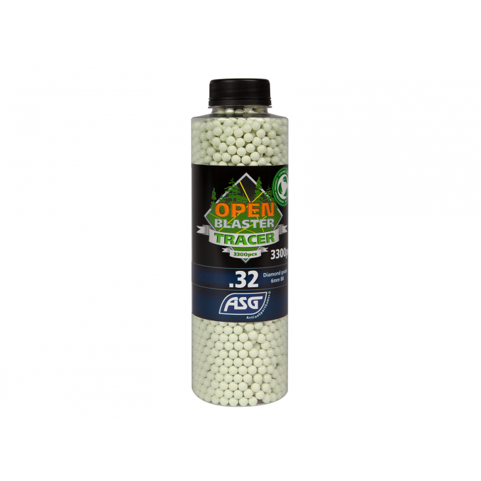 Open Blaster Tracer, 0.32g, airsoft BB, 3300 pcs. bottle - green