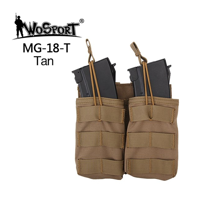 Sumka Dual MOLLE na dva zásobníky G36 otevřená - písková