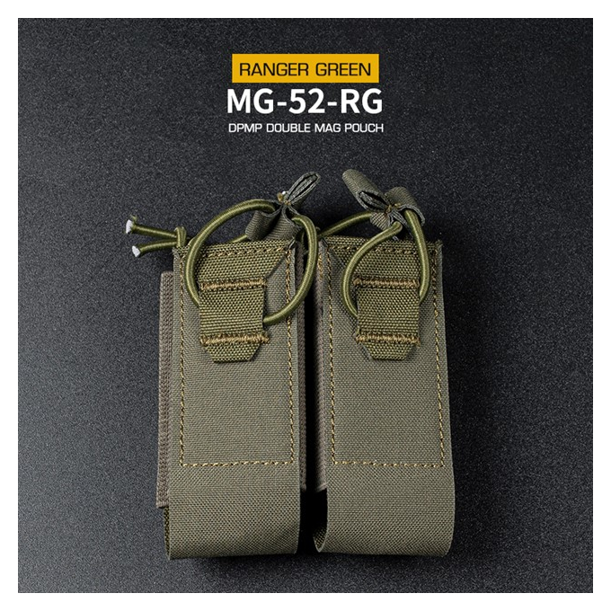 DPMP Molle Double 9mm Magazine Pouch - Ranger Green