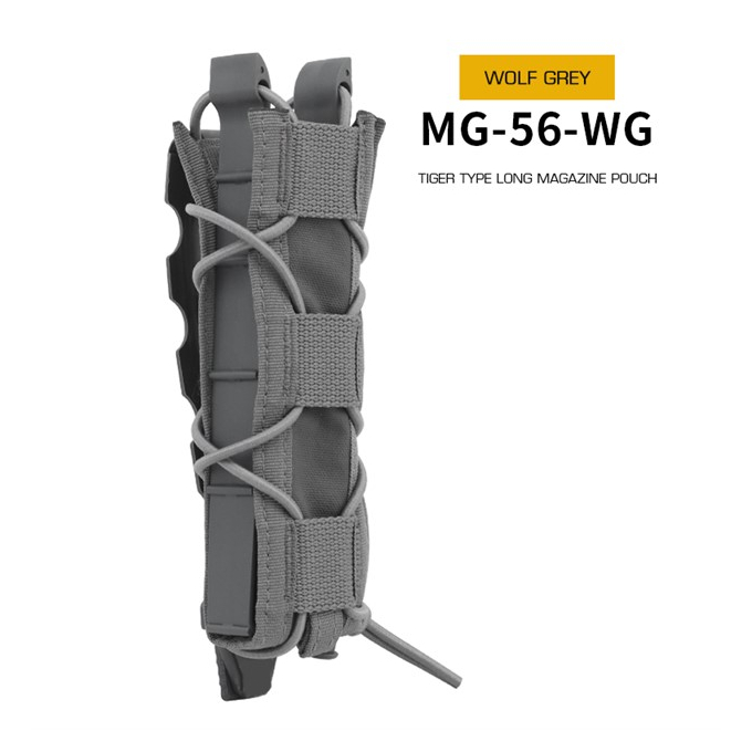 Tiger type MOLLE sumka na dlouhé zásobníky MP5 - šedá