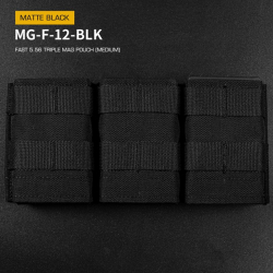 FAST type Triple MOLLE sumka na 5.56 zásobníky M4/M16, střední - černá