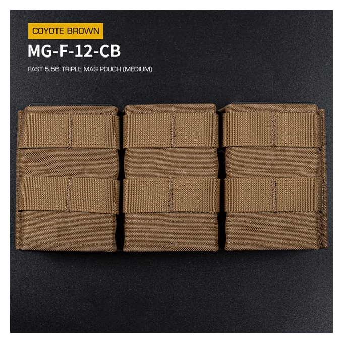 FAST type Triple MOLLE sumka na 5.56 zásobníky M4/M16, střední - coyote