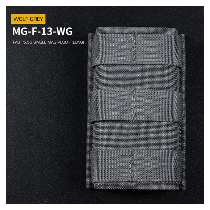 FAST Type Single 5.56 Magazine Pouch (Long) - Grey