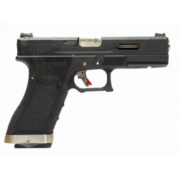 R18C (G002WET-5) Gen4 T5, metal slide, silver barrel, GBB, black
