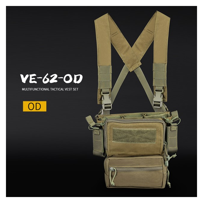 Taktický Chest rig D3TMVS - Tmavě zelený