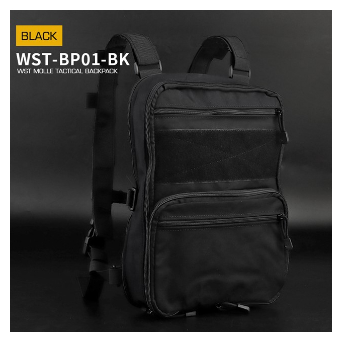 WST Tactical Flat Backpack - black