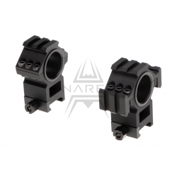 Tri-Side Rail 25.4mm / 30mm Mount Rings - Black