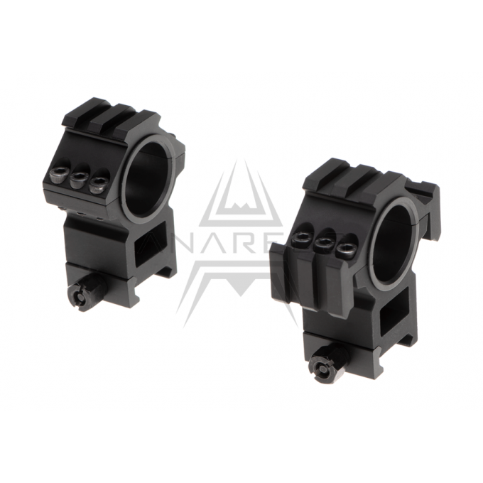 Montážní kroužky 25mm / 30mm (1x 3RIS) - černé