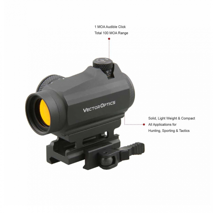 Kolimátor Vector Maverick 1x22, Gen II, QD mount - Černý