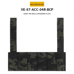 Chest Rig MOLLE Expansion Plate - MC Black