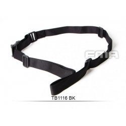 Popruh 2-bodový, průvlečný, rychloutahovací - černý