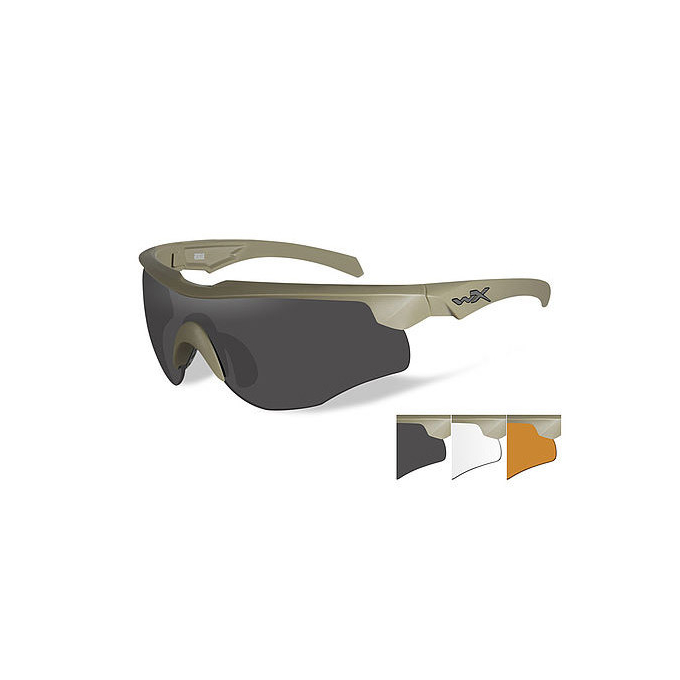 Brýle ROGUE Smoke Grey + clear + light rust lens/Com.Temp. TAN frame